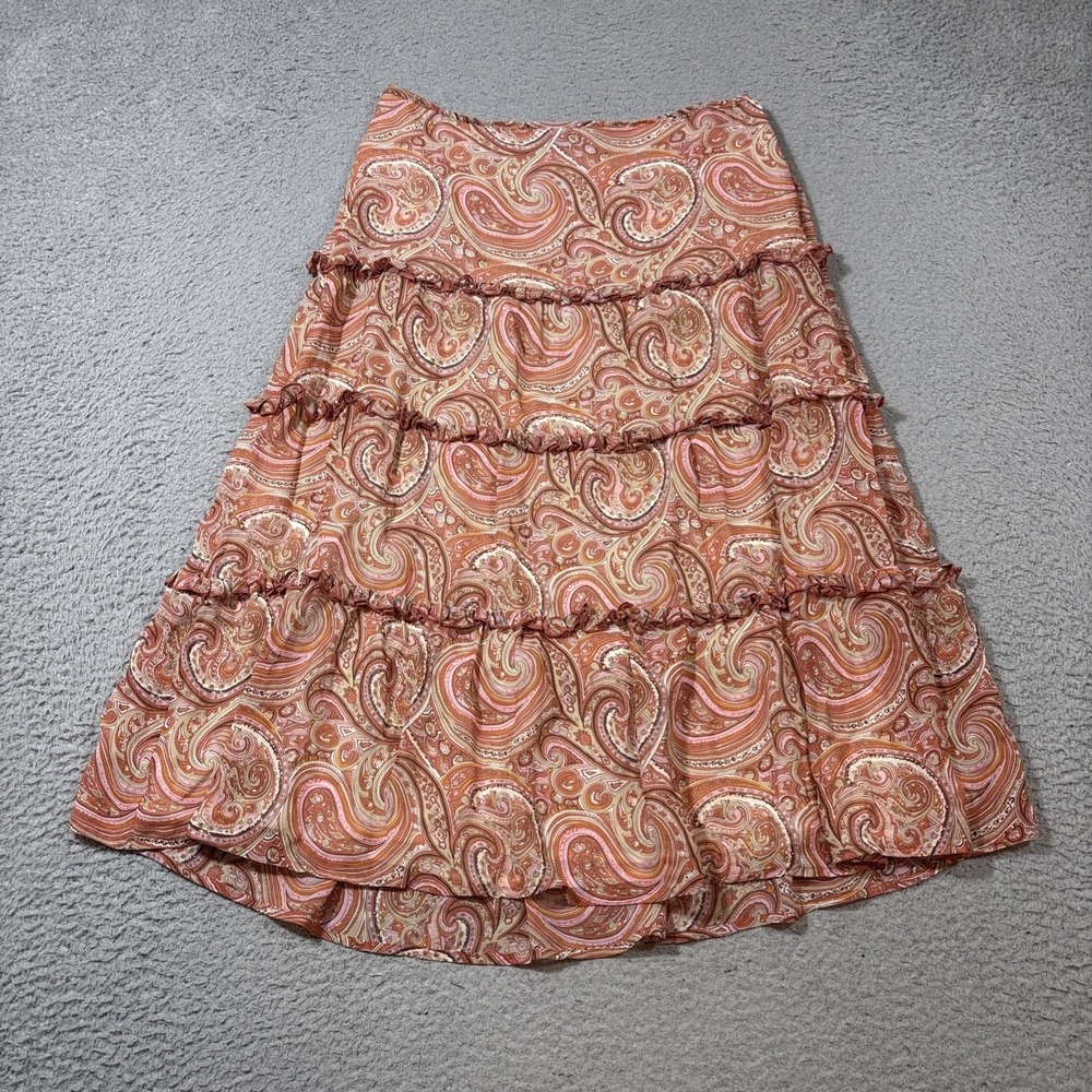The Limited Silk Paisley Skirt Size M Paisley Chiffon Flare Y2K Midi